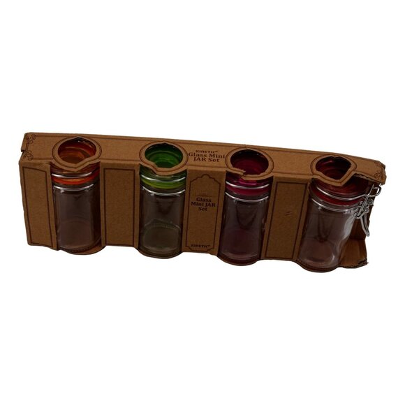 Kinetic Glass Mini Jars with Lid, Set of 4, 2.37 oz each, Box Damaged - Picture 2 of 5